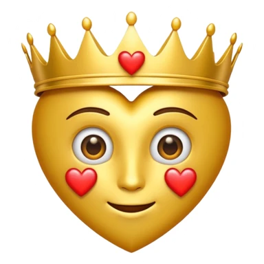 Un emoji con una corona y los ojos enamorados  sticker