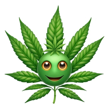 crea una planta de marihuana con ojos sticker