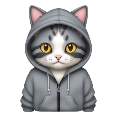 Cat wearing a hoodie sticker