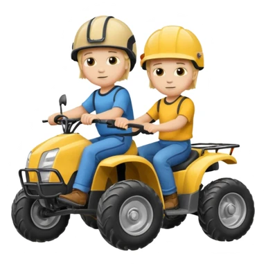 Please make 2 separate young boys both blonde riding separate four wheelers sticker