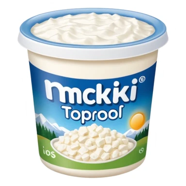 a pack of cottage cheese with the label "мягкий творог" sticker