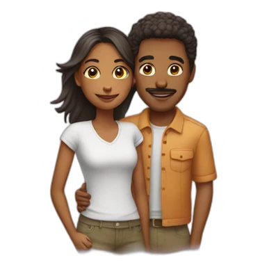 Couple mixte sticker