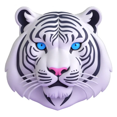 White siberian tiger with blue eyes sticker