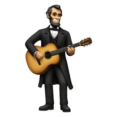 Abraham Lincoln playing the guitar  sticker