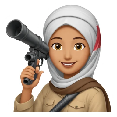 An emarati arab holding a bazooka while sending kisses sticker
