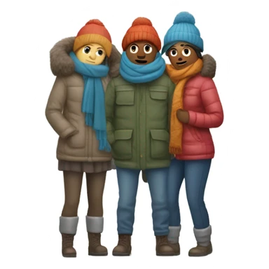 People shivering in the snow sticker