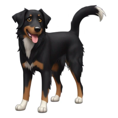 Beauceron crossbred border collie black with short hair no brown sticker
