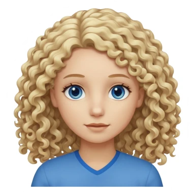 Curly blond blue eyes. Long hair cool beige blond. Longer hair beige ash blonde. sticker
