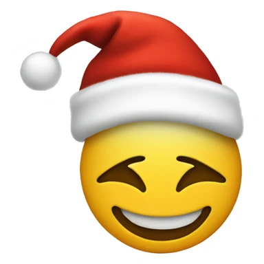 Smiley face with Christmas hat  sticker