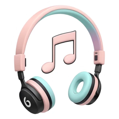 Minimalist headphones with a floating eighth note, soft lines, pastel background, symbolizing music as relaxation. sticker