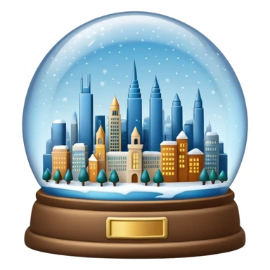 City skyline globe sticker