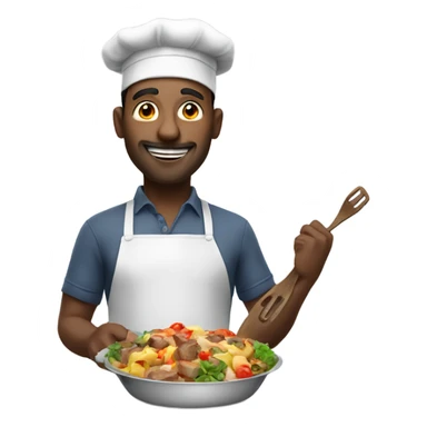 a man who is a good cooker that is enjoying the meal sticker