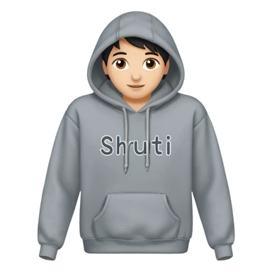 Make a hoodie with shruti written on it with exact spelling and only hoodie without model sticker
