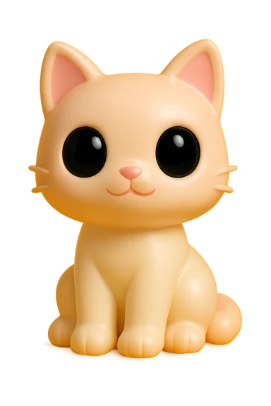 a cute cat vinyl figure with big eyes, sitting pose sticker