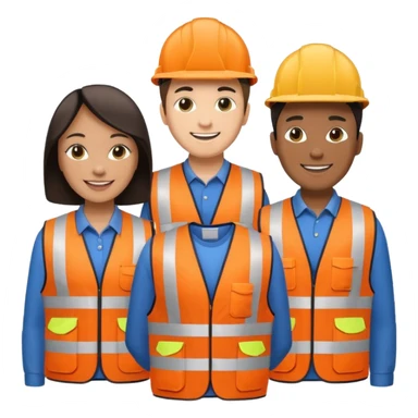 group of multiracial railway engineer  standing sticker