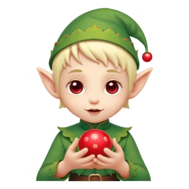 Baby elf holding glowing berry sticker