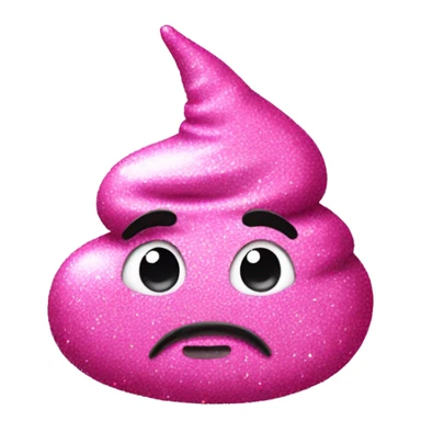 Pink glittery poop emoji sticker