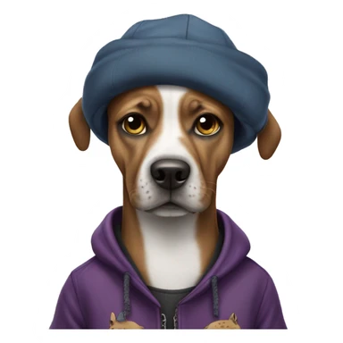 Dog wearing gang clothes sticker