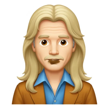 70s 80s men with long silky hair style  sticker