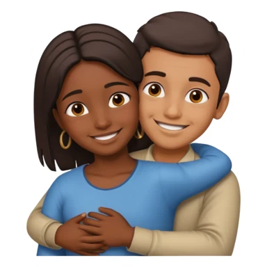 indian boy huggin indian girl from behind sticker