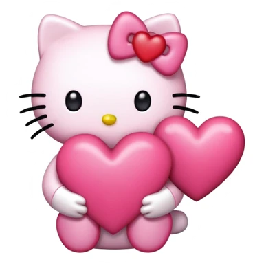 hello kitty with heart sticker