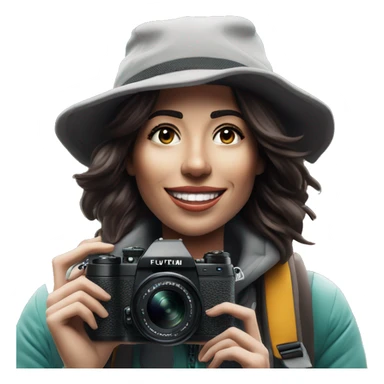 woman photographer fujifilm camera hiking taking photo brunette sticker