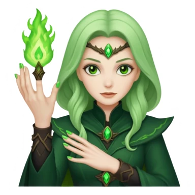 world of warcraft warlock hand with green fire checking nails like a pedicure was just done  sticker