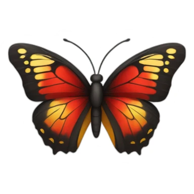 black butterfly with red and gold body sticker