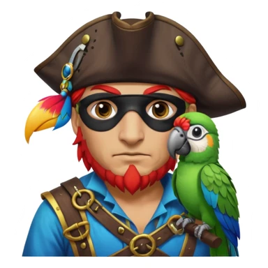 pirate and parrot sticker