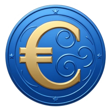 euro coin blue fun sticker