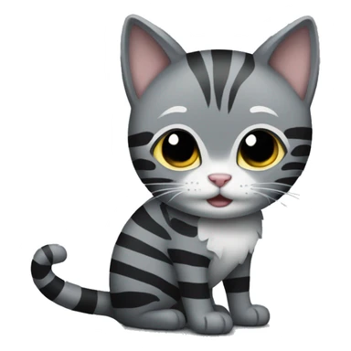 Grey and black cat with stripes sticker