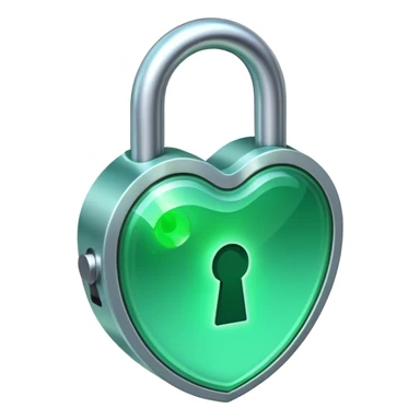 Holographic and glassmorphic green lock sticker