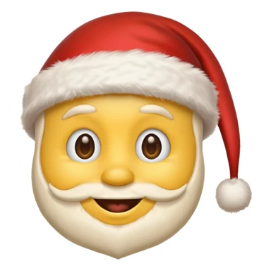 Smiling emoji with santa hat on sticker