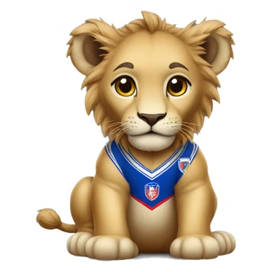 baby lion with universidad de chile jersey sticker
