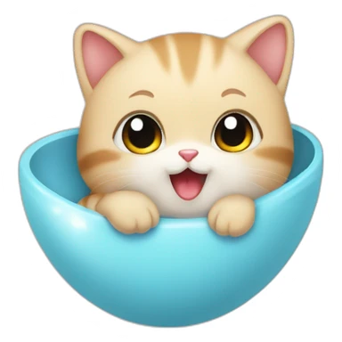 Un bébé chat avec un cœur dans les mains sticker