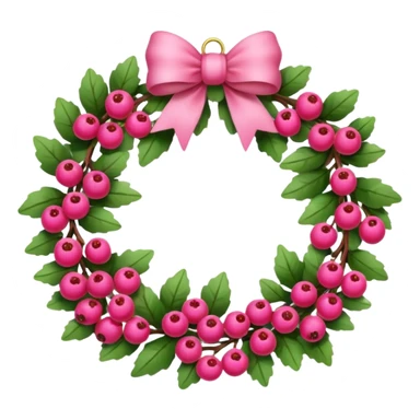 pink ornament wreath with berries sticker