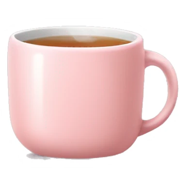 Light pink mug with tea and tea bag in it and steam  sticker