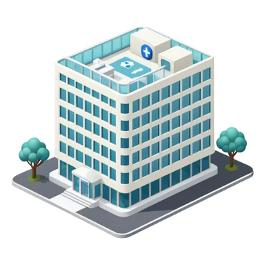 hospital isometric view building sticker