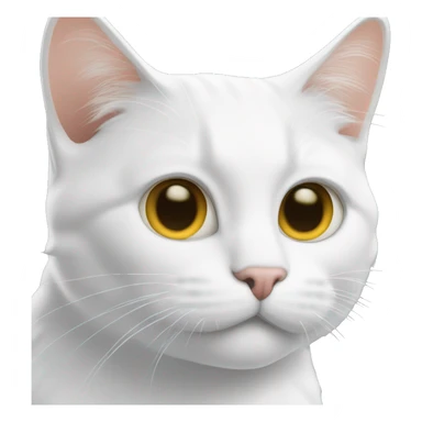 Un chat blanc avec une tache foncée sur sa tête  sticker