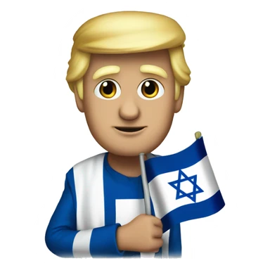 Donald Trump with Israel flag sticker