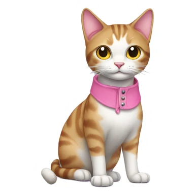 standing cat wearing pink shoes sticker