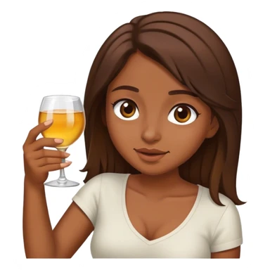 Brown hair girl drunk holding alcohol  sticker