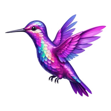 Pink/purple hummingbird emoji sticker
