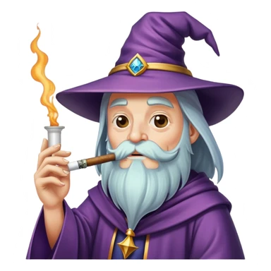 Wizard smokin a bong sticker