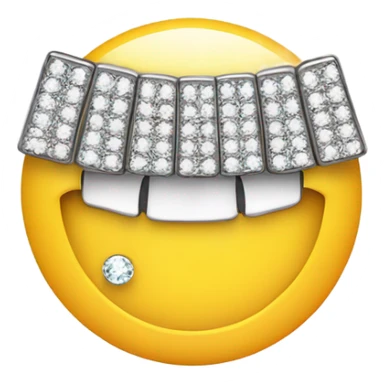 Smiley with diamond grill sticker