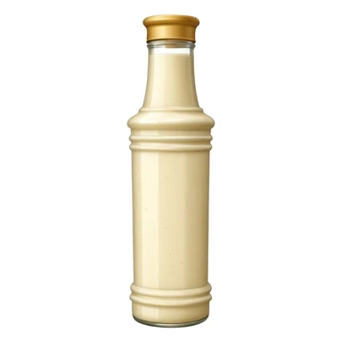 Creamy salad dressing in a bottle shaped like a roman pillar sticker