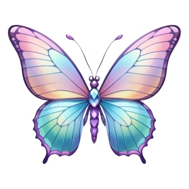 Pastel iridescent glass crystal butterfly sticker