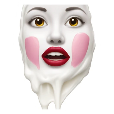 Lipstick Face covered in milk liquid sticker