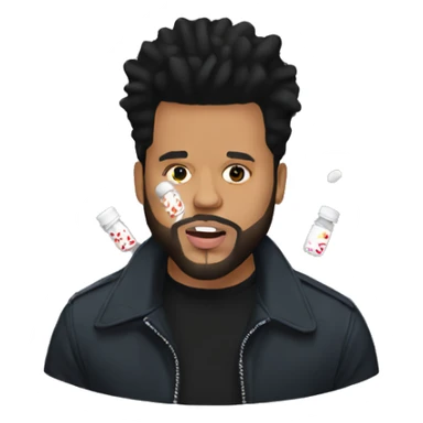 The Weeknd taking pills sticker