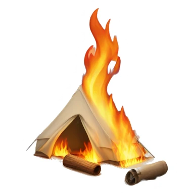 Fire beside a tent in the desert  sticker